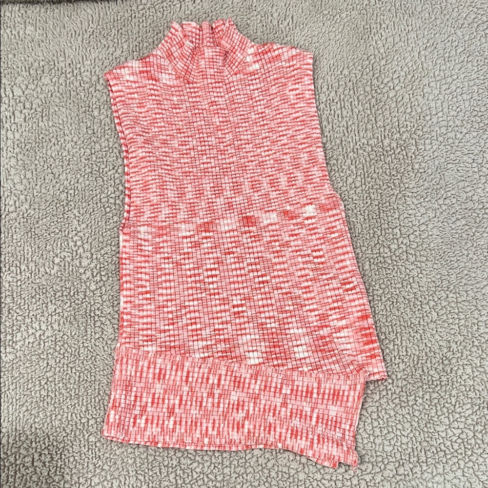 superdown Pink & White Ribbed Sleeveless Top